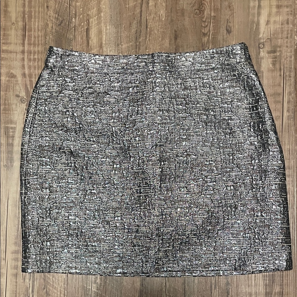 Banana Republic Metallic Silver Pencil Skirt